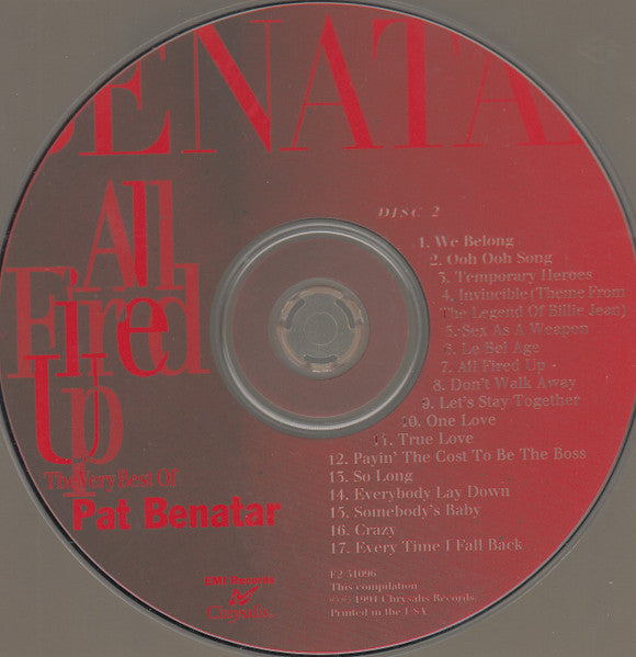 Pat Benatar - All Fired Up~The Very Best of (1994 US DCD) VG+