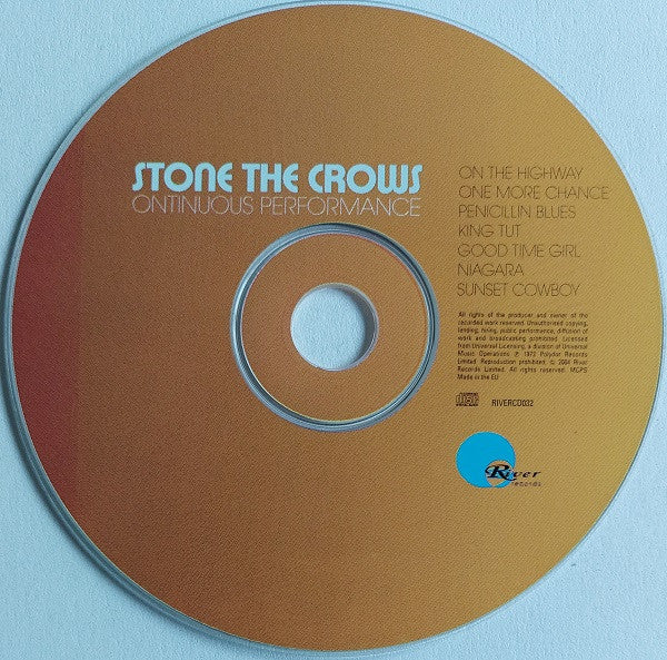 Stone the Crows - Continuous Performance (Rare 2004 CD) NM