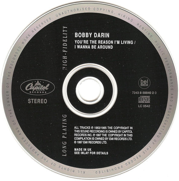 Bobby Darin - You're the reason i'm Living / I Wanna be Around ( 2on 1 CD) Mint