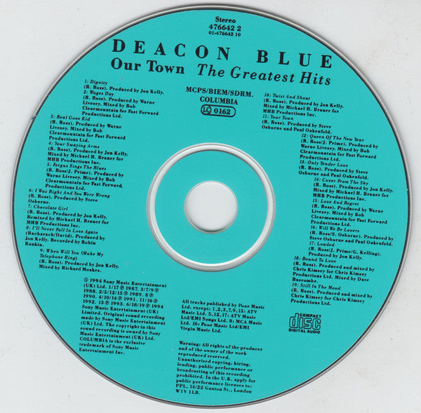 Deacon Blue - Our Town ~ Greatest Hits (1994 CD) NM