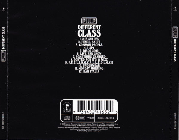 Pulp - Different Class (1996 CD) NM