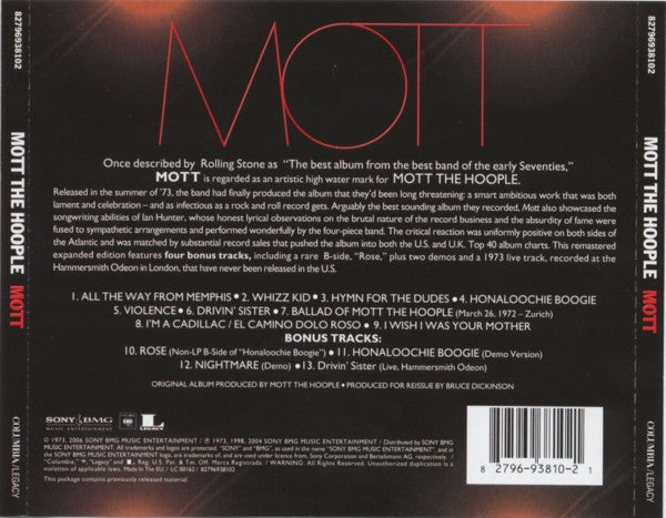 Mott the Hoople - Mott (2006 Expanded CD) NM