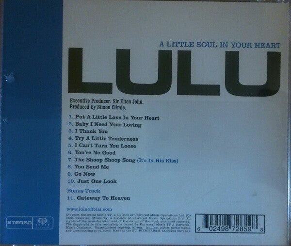 Lulu - A Little Soul in your Heart (2005 CD) NM