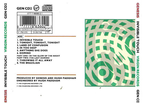 Genesis - Invisible Touch (1997 CD) VG+