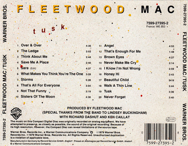 Fleetwood Mac - Tusk (1999 CD) Mint