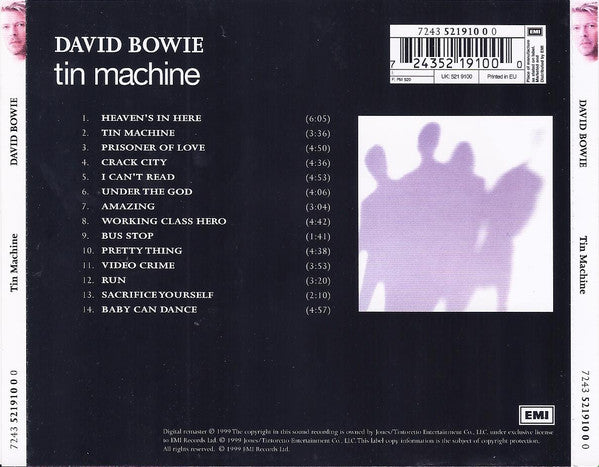 David Bowie / Tin Machine - Tin Machine (1999 24 Bit CD) VG+