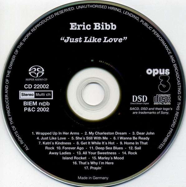 Eric Bibb - Just Like Love (2005 SACD) Mint