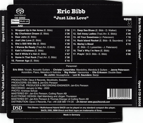 Eric Bibb - Just Like Love (2005 SACD) Mint