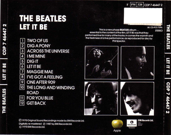 Beatles - Let it be (1992 EMI Swindon CD) VG+