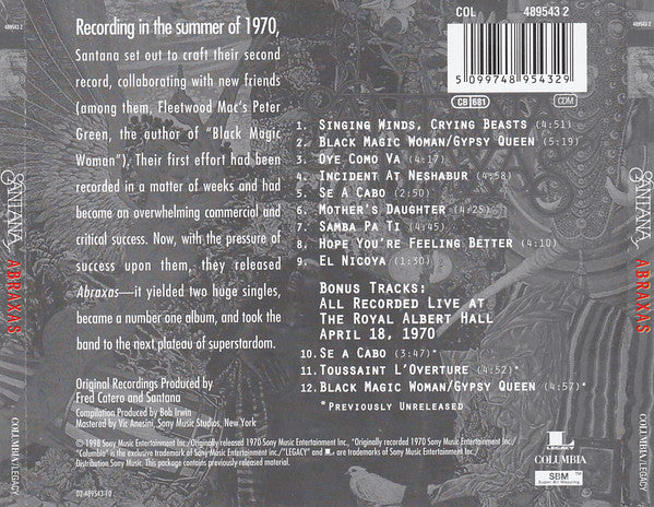 Santana - Abraxas (1998 SBM CD) NM