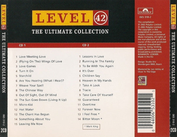 Level 42 - The Ultimate Collection (2002 Double CD) VG+