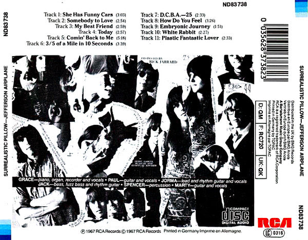 Jefferson Airplane - Surrealistic Pillow (1987 CD) NM