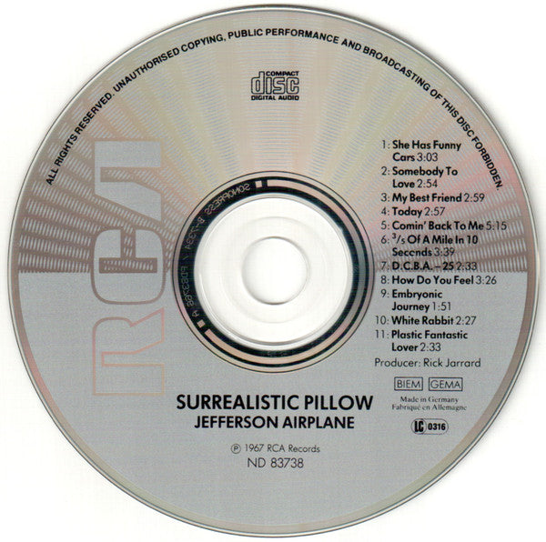 Jefferson Airplane - Surrealistic Pillow (1987 CD) NM