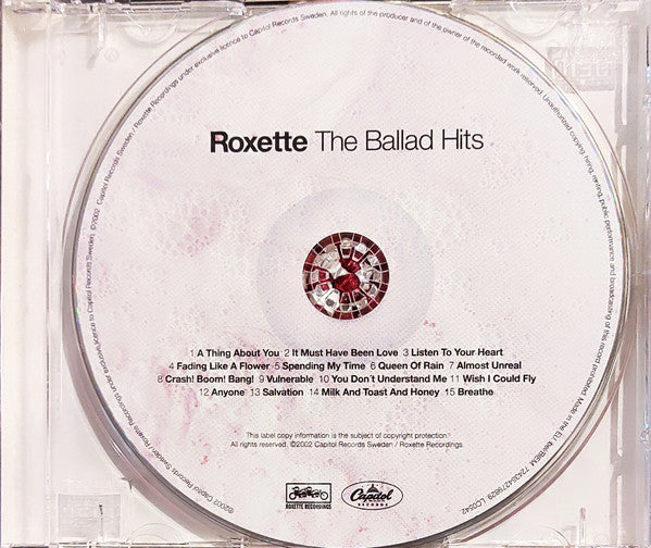 Roxette - The Ballad Hits (2002 CD) VG+