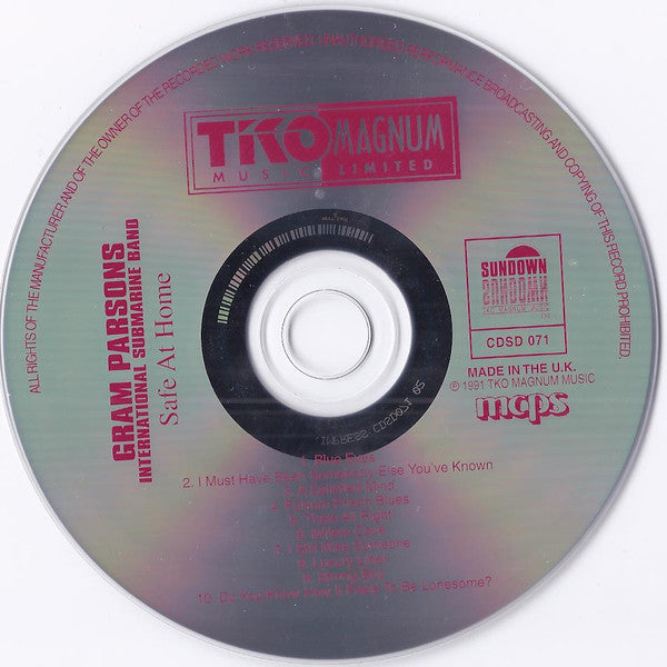 Gram Parsons / International Submarine Band - Safe at Home (1991 CD) Mint