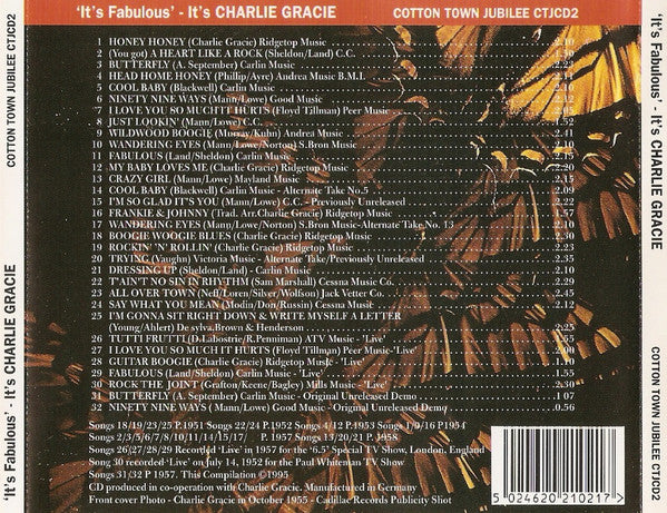 Charlie Gracie - It's Fabulous ~ It's Charlie Gracie (1995 CD) Mint