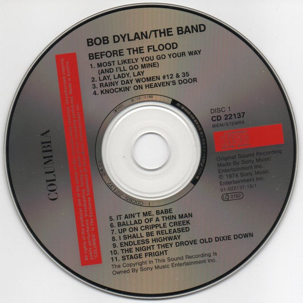 Bob Dylan / The Band - Before the Flood (1991 DCD) NM