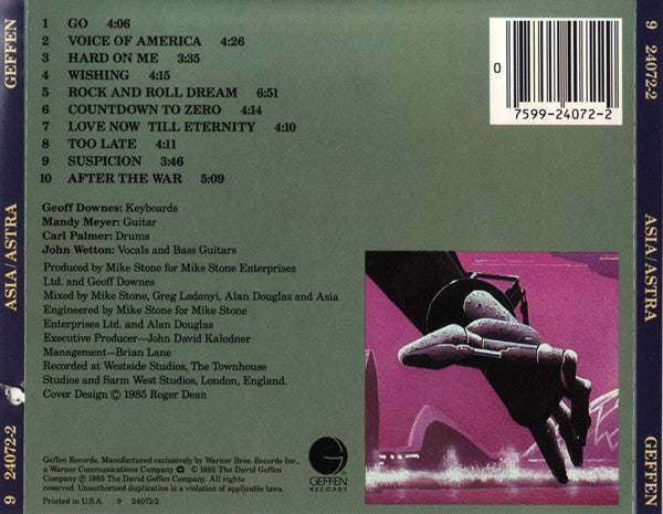 Asia - Astra (Rare US/Japan 1986 CD) VG+