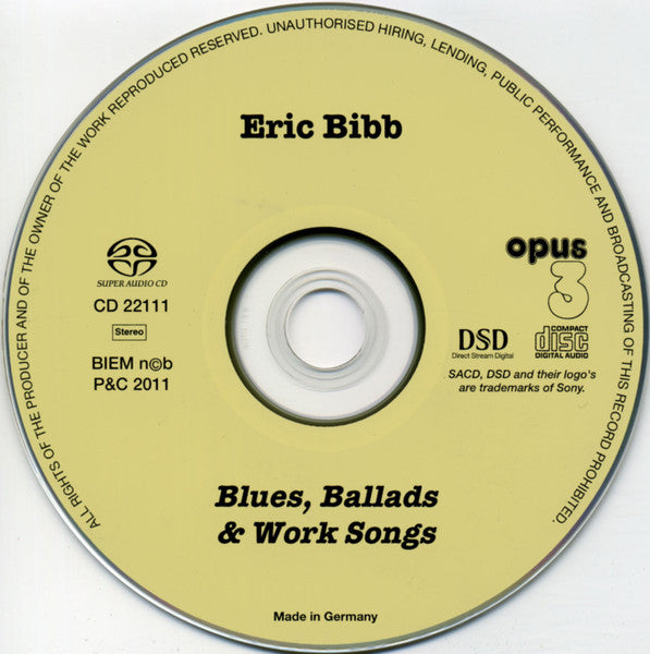 Eric Bibb - Blues, Ballads & Work Songs (2011 SACD) New & Sealed