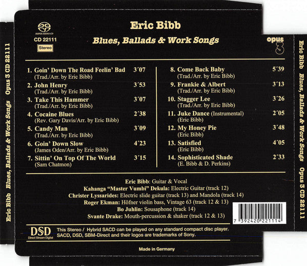 Eric Bibb - Blues, Ballads & Work Songs (2011 SACD) New & Sealed