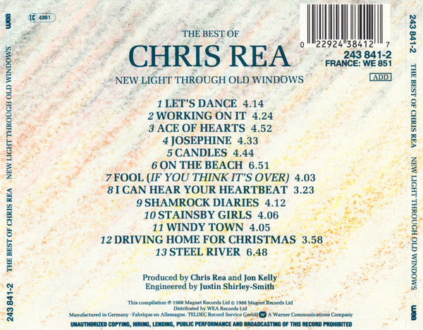 Chris Rea - New Light Through Old Windows (1988 CD) NM