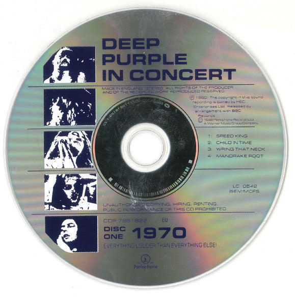 Deep Purple - In Concert (1992 DCD) VG+