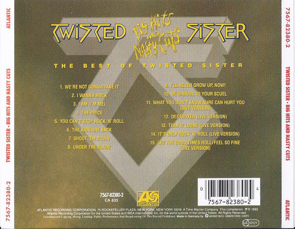 Twisted Sister - Big Hits and Nasty Cuts ~ Best of (1992 CD) Mint