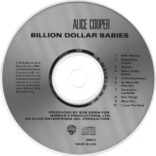 Alice Cooper - Billion Dollar Babies (2019 US CD) VG+