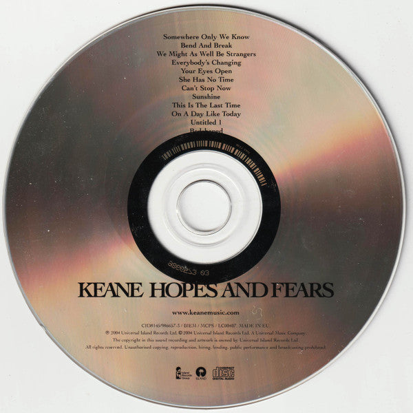 Keane - Hopes and Fears (2004 CD) NM