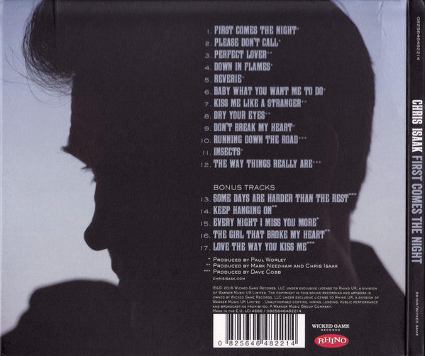 Chris Isaak - First Comes the Night (2016 Deluxe Edition CD) NM