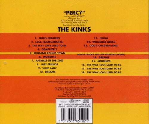 Kinks - "Percy" from the Soundtrack (1998 CD & Bonus Tracks) NM