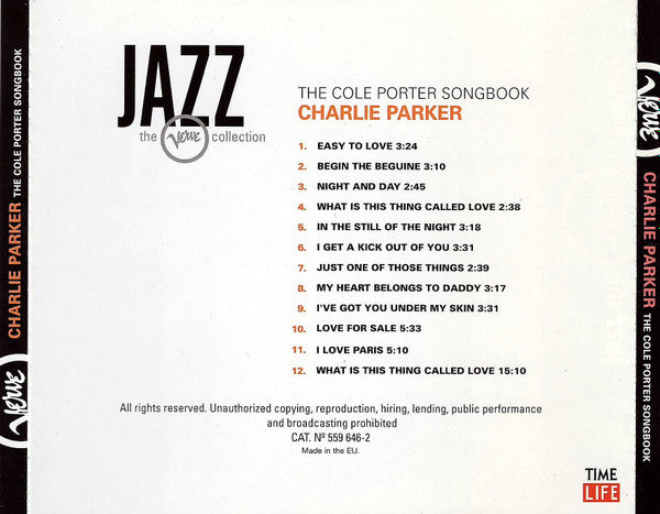 Charlie Parker - The Cole Porter Songbook (Time Life / Verve CD) NM