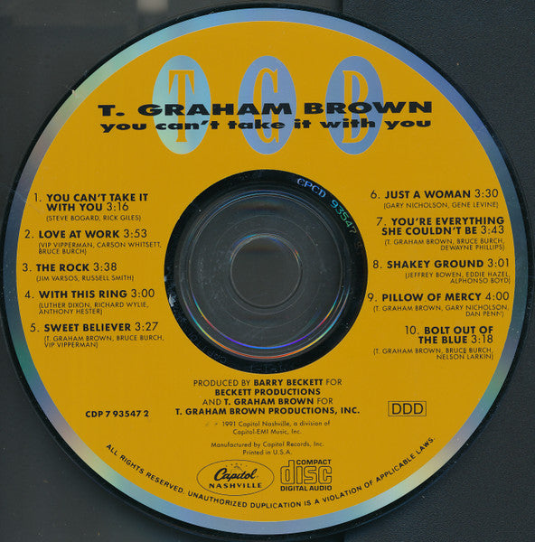 T.Graham Brown - You Can't Take it with You (US 1991 CD) NM