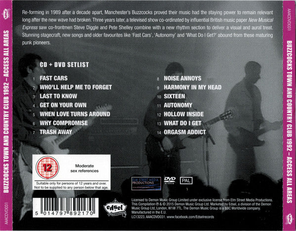 Buzzcocks - Town & Country Club ~ Access all Areas (CD + DVD) Sealed