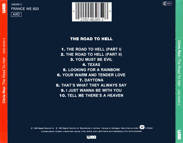 Chris Rea - The Road to Hell (1989 CD) VG+