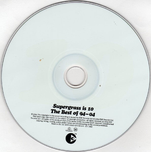 Supergrass - Supergrass is 10 ~ Best of 94-04 (2004 CD) VG+