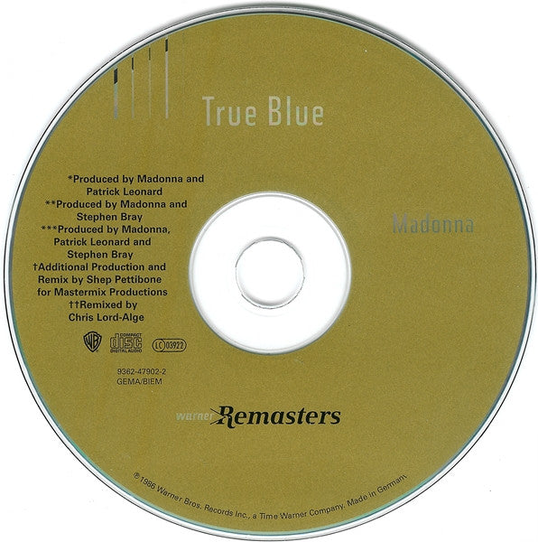 Madonna - True Blue (2001 Remaster CD) NM