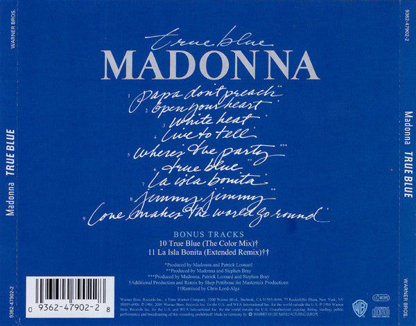 Madonna - True Blue (2001 Remaster CD) NM