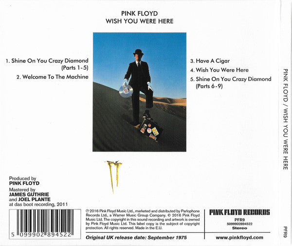 Pink Floyd - Wish You Were Here (2016 CD in Black Wrap) Mint