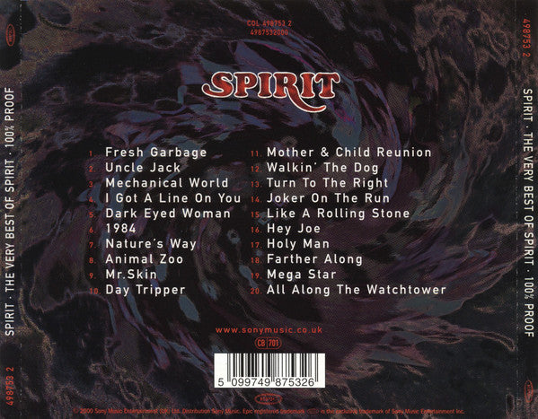 Spirit - Very Best of ~ 100% Proof (2000 UK CD) NM