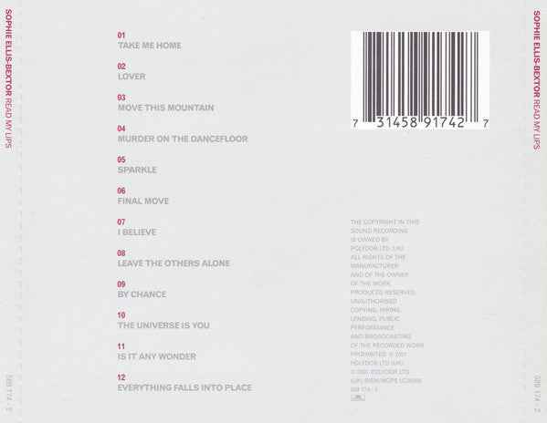 Sophie Ellis-Bextor - Read My Lips (2001 CD) VG+