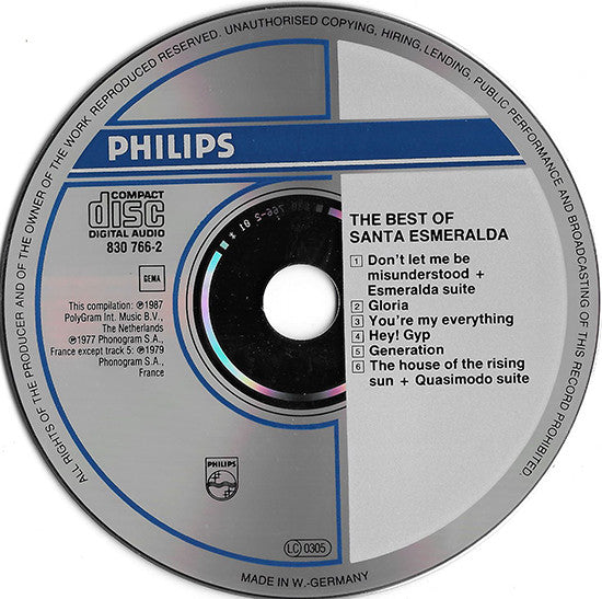 Santa Esmeralda - Best of (1987 CD) VG+