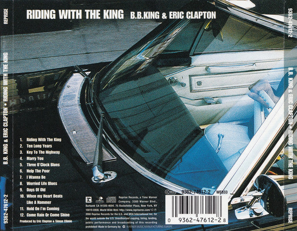 B.B King & Eric Clapton - Riding With the King (2000 CD) VG+