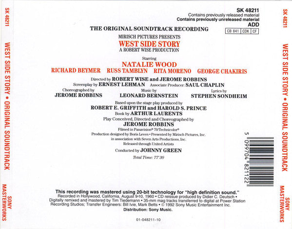 Leonard Bernstein - West Side Story O.S.T (1992 CD) NM