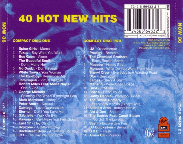 Various - Now Thats What I Call Music 36 (1997 DCD) VG+