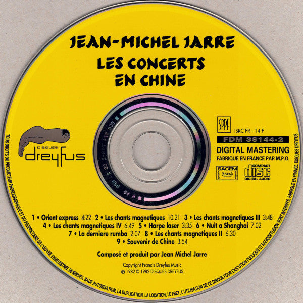 Jean Michel Jarre - Les Concerts En Chine Vol.2 (1992 France CD) Mint