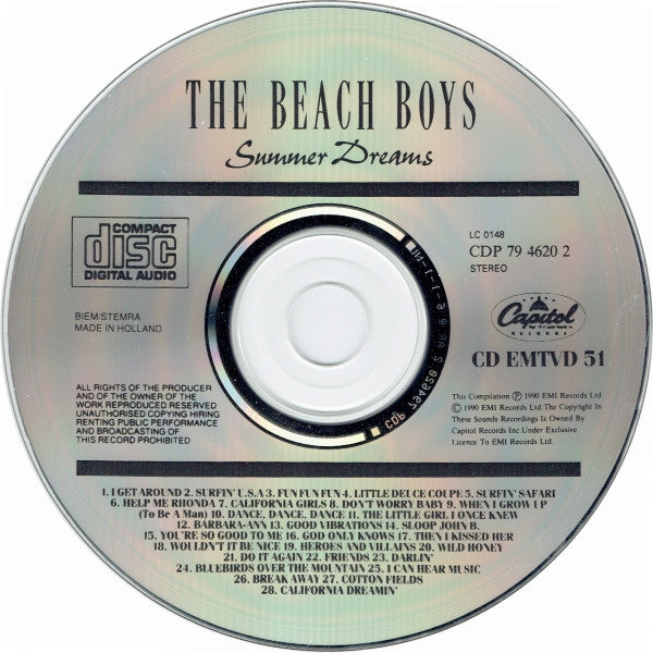 Beach Boys - Summer Dreams~28 Classic Tracks (1990 CD) NM