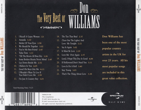 Don Williams - The Very Best of (1997 CD) NM