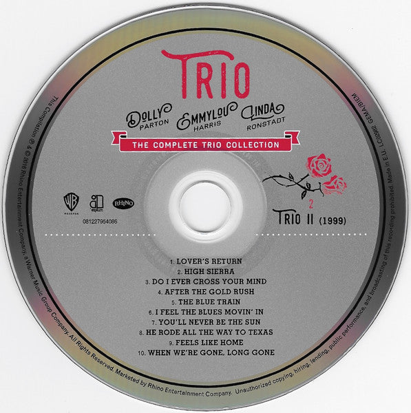 Dolly Parton/Emmylou Harris/Linda Ronstadt - Trio (2016 Triple CD Set) VG+