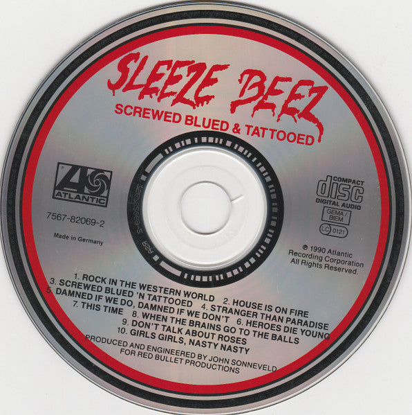 Sleez beez - Screwed Blued & Tattooed (Rare 1990 CD) Mint